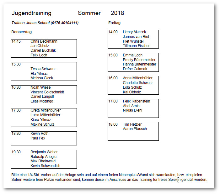 Sommertraining2018